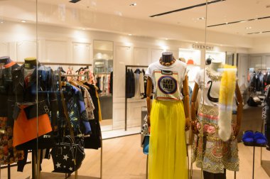 shopping mall interior with mannequins