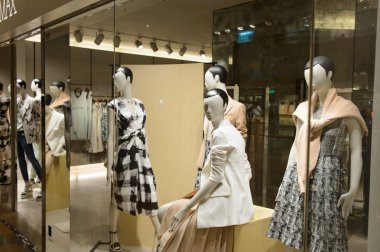 shopping mall interior with mannequins