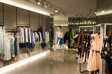 shopping mall interior with mannequins