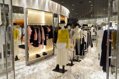 shopping mall interior with mannequins