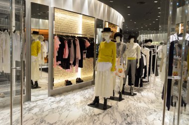 shopping mall interior with mannequins