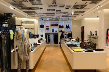 shopping mall interior with mannequins