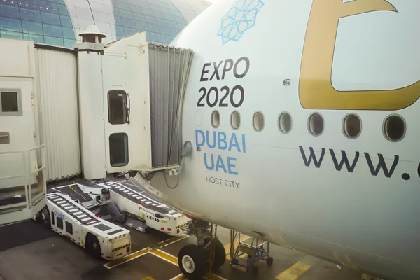 Docked Airbus A380 in Dubai — Stock Photo, Image