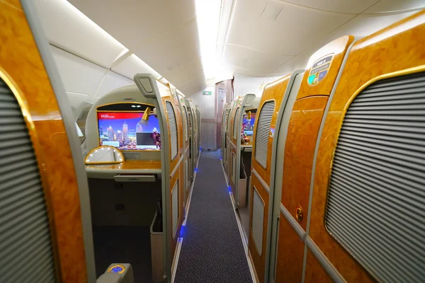 Interior Emirates Airbus A380 — Fotografia de Stock