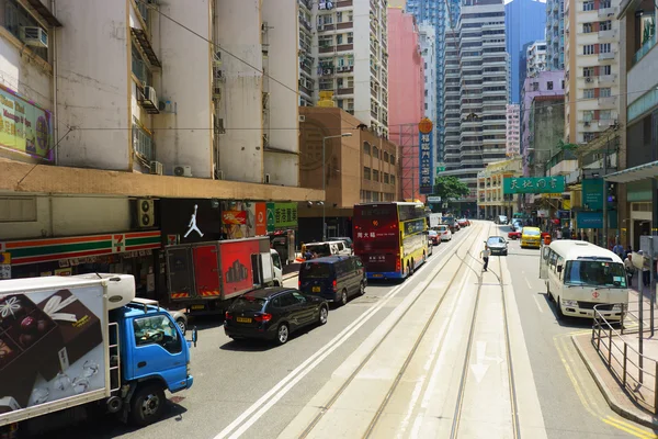 Hong Kong tráfico en el centro — Foto de Stock