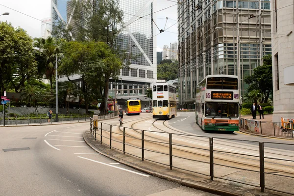 Hk street Tramvayda Çift katlı — Stok fotoğraf