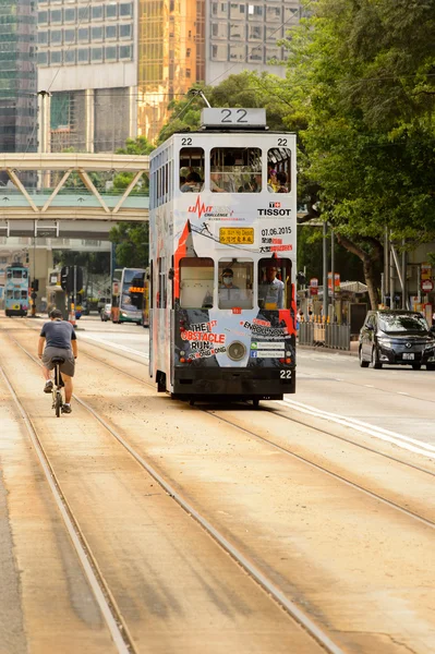 Hk street Tramvayda Çift katlı — Stok fotoğraf