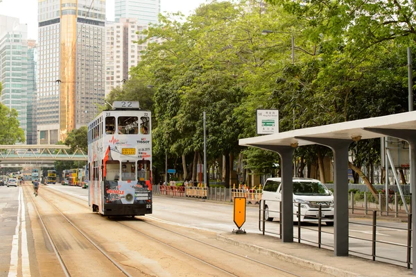 Hk street Tramvayda Çift katlı — Stok fotoğraf