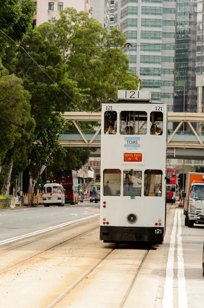 Hk street Tramvayda Çift katlı — Stok fotoğraf