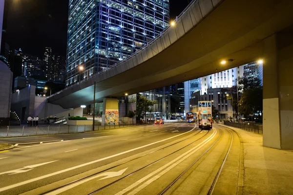 Doppelstock-Straßenbahn auf der Straße von hk — Stockfoto