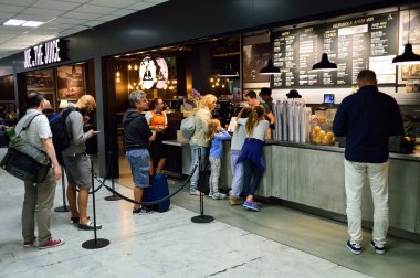 Airport cafe interior in Nice