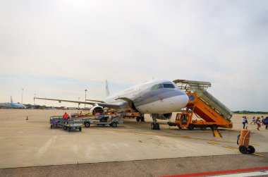 Jet flight in Verona airport
