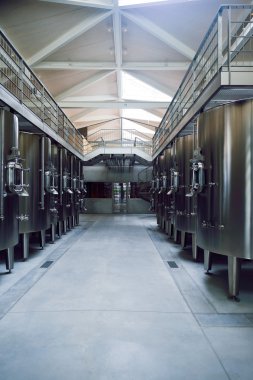 Modern wine factory interior clipart