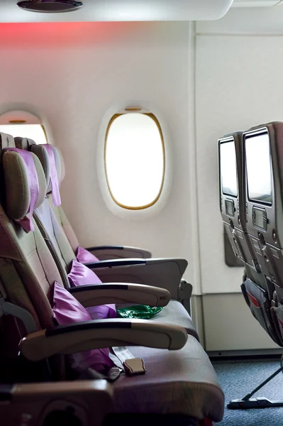 Interior da aeronave Emirates Airbus A380 — Fotografia de Stock