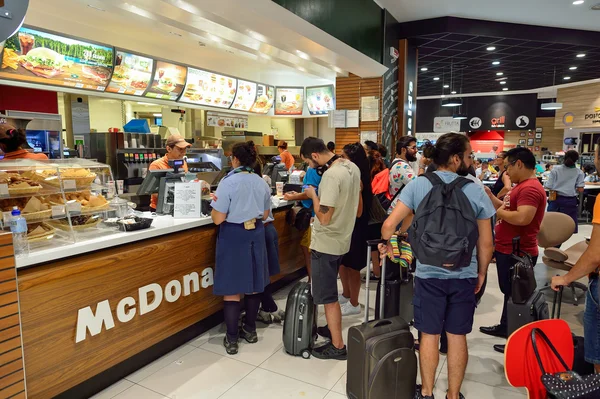 People in McDonald 's restaurant — стоковое фото