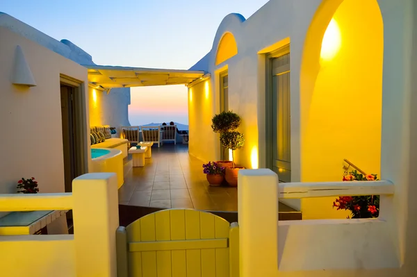 Santorini island at evening — 图库照片