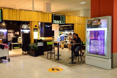 Airport cafe interior in Nice
