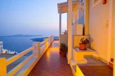 Santorini island at evening