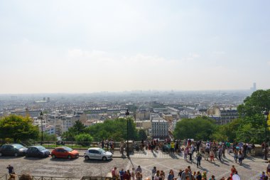 Sacre-Cceur Bazilikasından Paris şehir manzarası