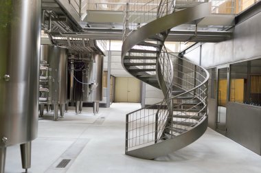 Modern wine factory interior