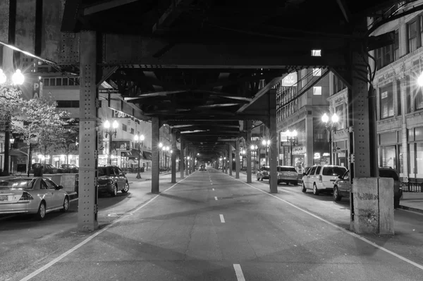 Chicago downtown by night — Stock Photo, Image