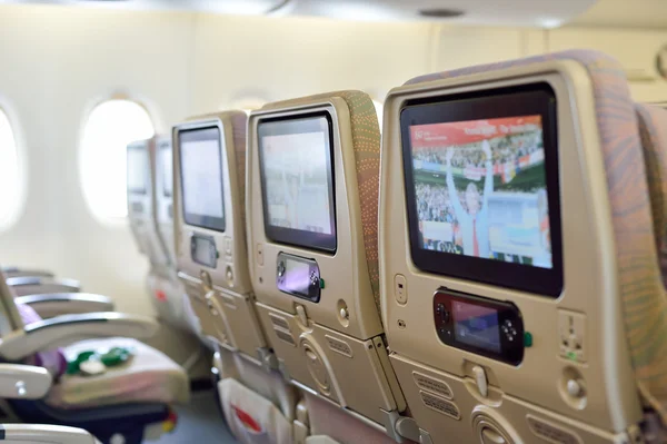 Emirates Airbus A380 aircraft interior — Stock Photo, Image