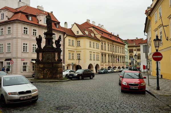 PRAGUE, CZECH REPUBLIC - AUGUST 18, 2015: streets of Prague. Prague is the capital and largest city of the Czech Republic. It is the 15th largest city in the European Union.