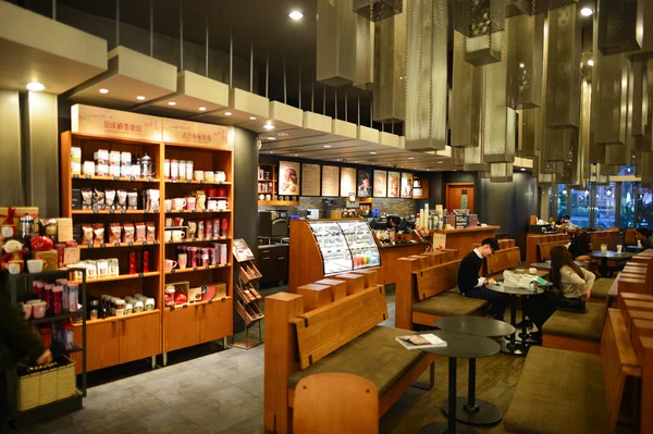 Starbucks café interior — Fotografia de Stock