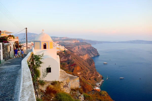 Santorini Island landscape at evening — 图库照片