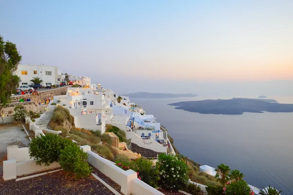 Santorini island at evening — Stok fotoğraf