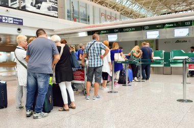 passengers check-in area in FCO airport