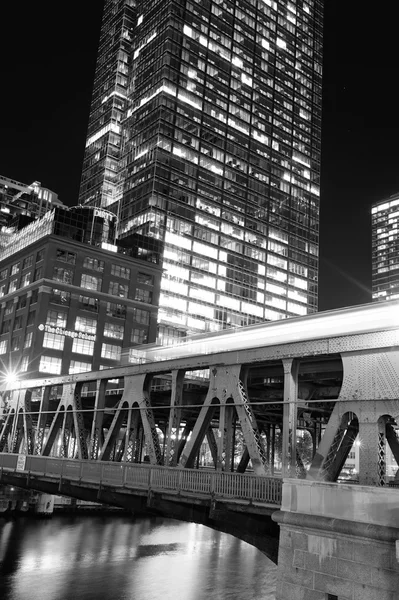 Chicago centre-ville de nuit — Photo