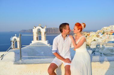 Gelin ve damat santorini Adası