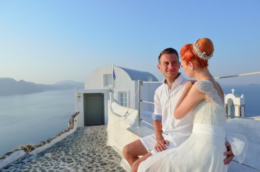 Gelin ve damat santorini Adası
