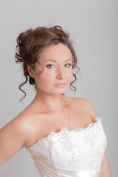 Portrait in white dress — Stock Photo, Image