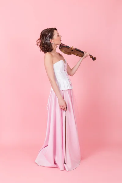 Mujer con violín — Foto de Stock