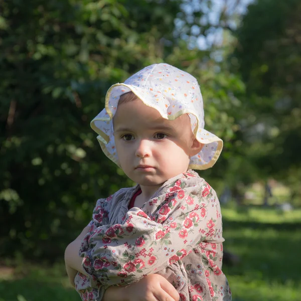 Portrait of a pensive little girl — Stock Photo, Image