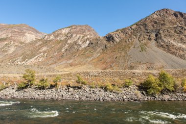 bir dağ nehir kıyısında