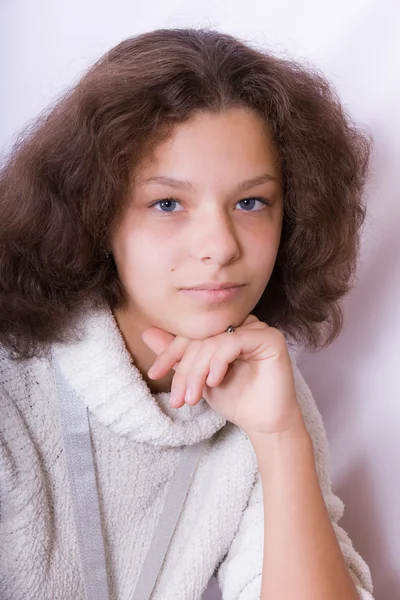 Portrait of a pensive girl — Stock Photo, Image