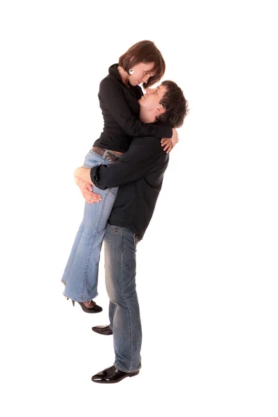 Retrato Una Pareja Sobre Fondo Blanco — Foto de Stock