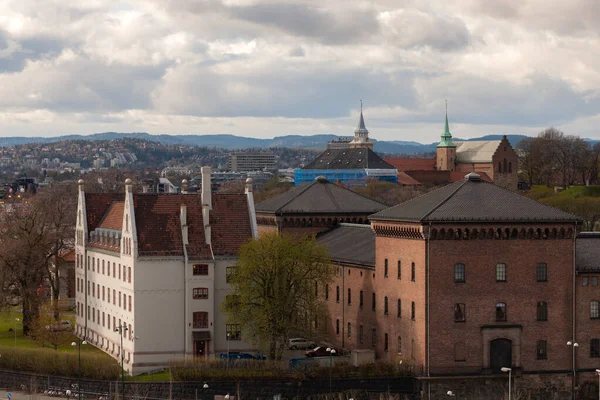 Krajobraz Starym Zamkiem Oslo Norwegia — Zdjęcie stockowe