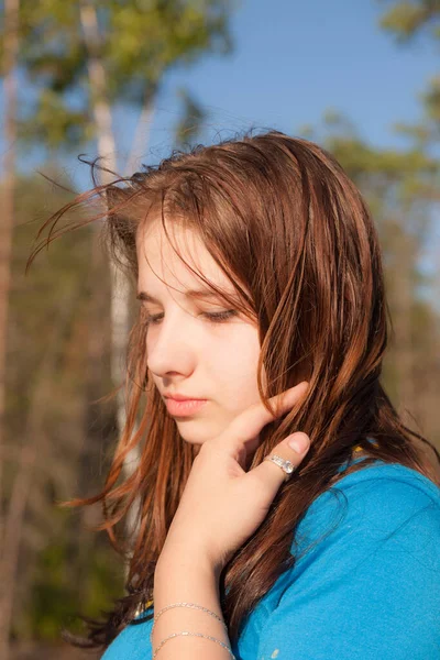 Portrait Teenage Girl Sunny Day — Stock Photo, Image