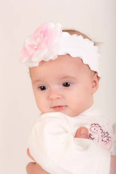 Baby Portrait Close White Background — Stock Photo, Image