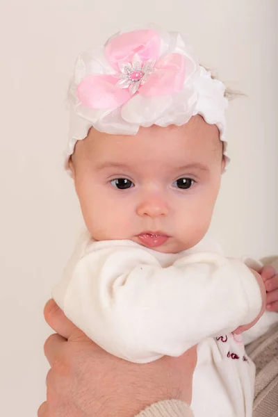 Baby Portrait Close White Background — Stock Photo, Image