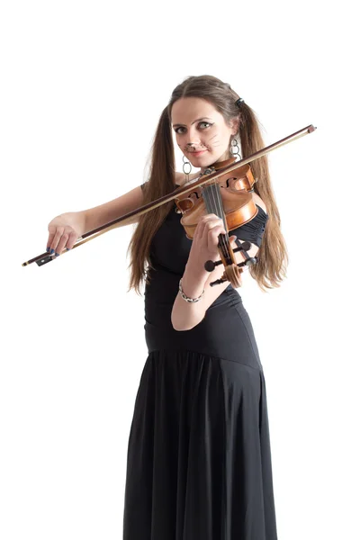 小提琴家的女孩 — 图库照片