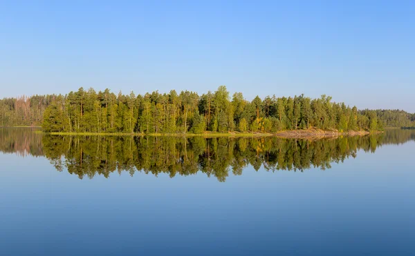 Isla en el lago del bosque — Foto de Stock