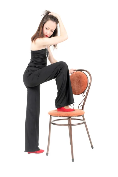 Portrait with chair — Stock Photo, Image