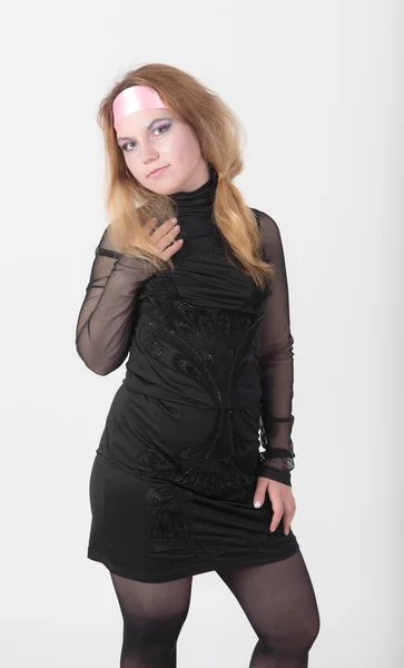 Lány fekete ruhában — Stock Fotó
