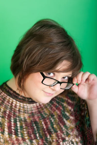 Portrait of a girl with glasses — Stock Photo, Image