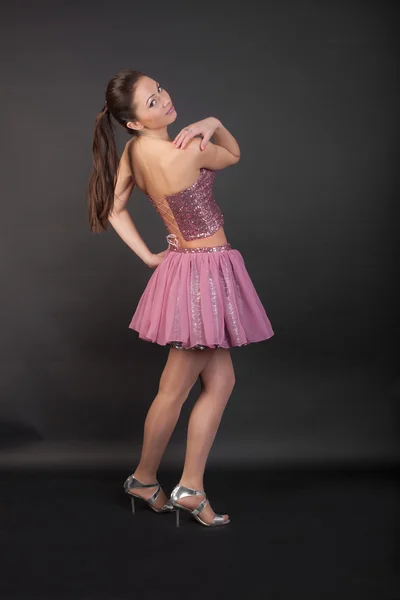 Girl in pink corset and skirt — Stock Photo, Image